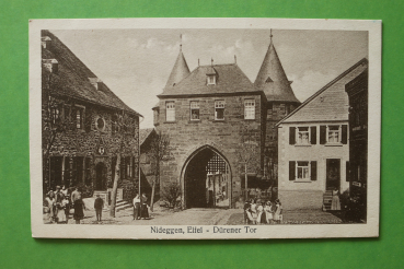 Ansichtskarte AK Nideggen 1915-1930 Dürener Tor Kinder Häuser Straße Architektur Ortsansicht NRW